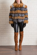 RED SILVER FOX FUR JACKET WITHOUT COLLAR RED SILVER FOX FUR JACKET WITHOUT COLLAR