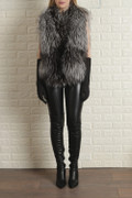 Feathered Silver Fox Fur Vest Feathered Silver Fox Fur Vest