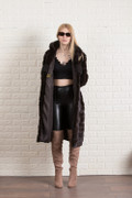 Mahogany Mink Fur Coat Knee Length XS S M L XL Mahogany Mink Fur Coat Knee Length XS S M L XL
