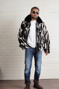 Black White Mink Fur Jacket