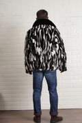Black White Mink Fur Jacket