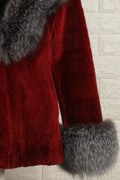 Red Sheared Mink Coat Fabrine