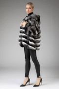 Hooded Chinchilla Fur Coat Freya