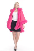 Pink Cashmere Cape Fox Trim Gianna Pink Cashmere Cape Fox Trim Gianna