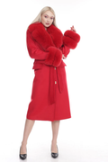 Red Cashmere Coat Fox Collar & Trim Red Cashmere Coat Fox Collar & Trim
