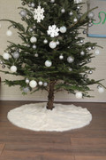 White Rex Fur Christmas Tree Skirt