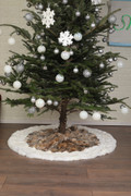 Lynx  Fur Christmas Tree Skirt Lynx  Fur Christmas Tree Skirt