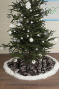 Silver Fox  Fur Christmas Tree Skirt Silver Fox  Fur Christmas Tree Skirt