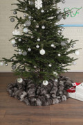 Silver Fox  Fur Christmas Tree Skirt Silver Fox  Fur Christmas Tree Skirt