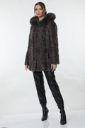 Sapphire Sculpted Mink Fur Coat
