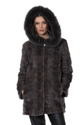 Sapphire Sculpted Mink Fur Coat