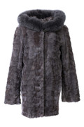 Sapphire Sculpted Mink Fur Coat