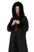 Black Cashmere Coat Adelle SIZES M/L