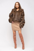 Sable Fur Bomber  Thyra Hooded