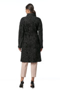 Black Persian Coat Alara Knee Length Belt  Back