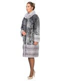 Gray Persian Mink Coat SAPPHIRE Mink Skirt Collar and cuffs Knee Length  Profile