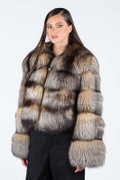 Crystal Fox Fur Bomber Crystal Fox Fur Bomber