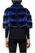 Blue Black Chinchilla Fur Bolero back
