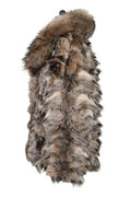 Men's lynx fur jacket with fin raccoon collar left side