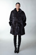 Dark Brown Mink Fur Stroller