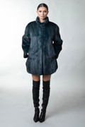 Petrol Green Mink Fur Coat   Sizes S/M