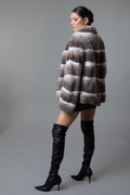 Chinchilla Rex Fur Jacket  side view