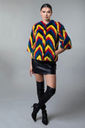 Multicolor Mink Jacket Cropped Sleeves Multicolor Mink Jacket Cropped Sleeves