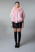 Hooded Pink Fur Cape Hooded Pink Fur Cape