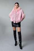 Hooded Pink Fur Cape Hooded Pink Fur Cape