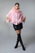 Hooded Pink Fur Cape Hooded Pink Fur Cape