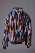 Chevron Multicolor Mink Fur Bomber  Jacket Chevron Multicolor Mink Fur Bomber  Jacket