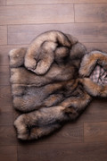 Hooded  Crystal Fox Fur Bomber Jacket Reversible