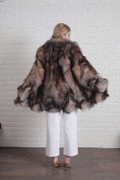 Crystal Fox Fur Coat Shawl Collar   Large