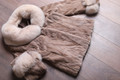 Beige Mink Jacket Fox Trim Penelope Sizes S-M