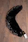 Black  Fox Fur  Collar  Silver Tips