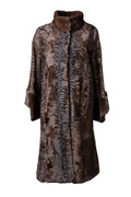 Brown Long SWAKARA & Mink Lamb Fur Cape Brown Long SWAKARA & Mink Lamb Fur Cape