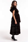Long Hooded Mink Fur Vest Nazira