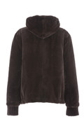Brown Hooded Mink Fur Jacket