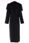Black Cahmere Coat Sable Fur Collar Elana