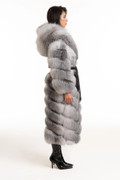 Long Blue Fox Fur Coat Valkyrie