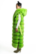 Long Lime Fox Fur Vest Jedidah