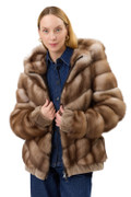 Russian Sable Fur Bomber Jacket Josephine 