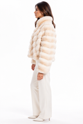 Tan Chinchilla Fur Jacket  Donella
