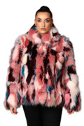 Multicolor Fox Fur Coat Sandra