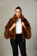 Brown Mink Fox Fur Cape Diana 