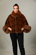 Brown Mink Fox Fur Cape Diana 