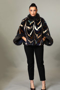 Multicolor Mink Fox Cape Electra