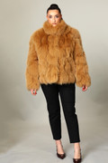 Beige Fox Fur Jacket Aphrodite