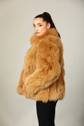 Beige Fox Fur Jacket Aphrodite