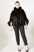 Mahogany Mink Fur Cape Serena
